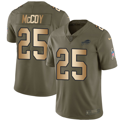 Nike Bills #25 LeSean McCoy Olive/Gold Youth Stitched NFL Limited Salute to Service Jersey
